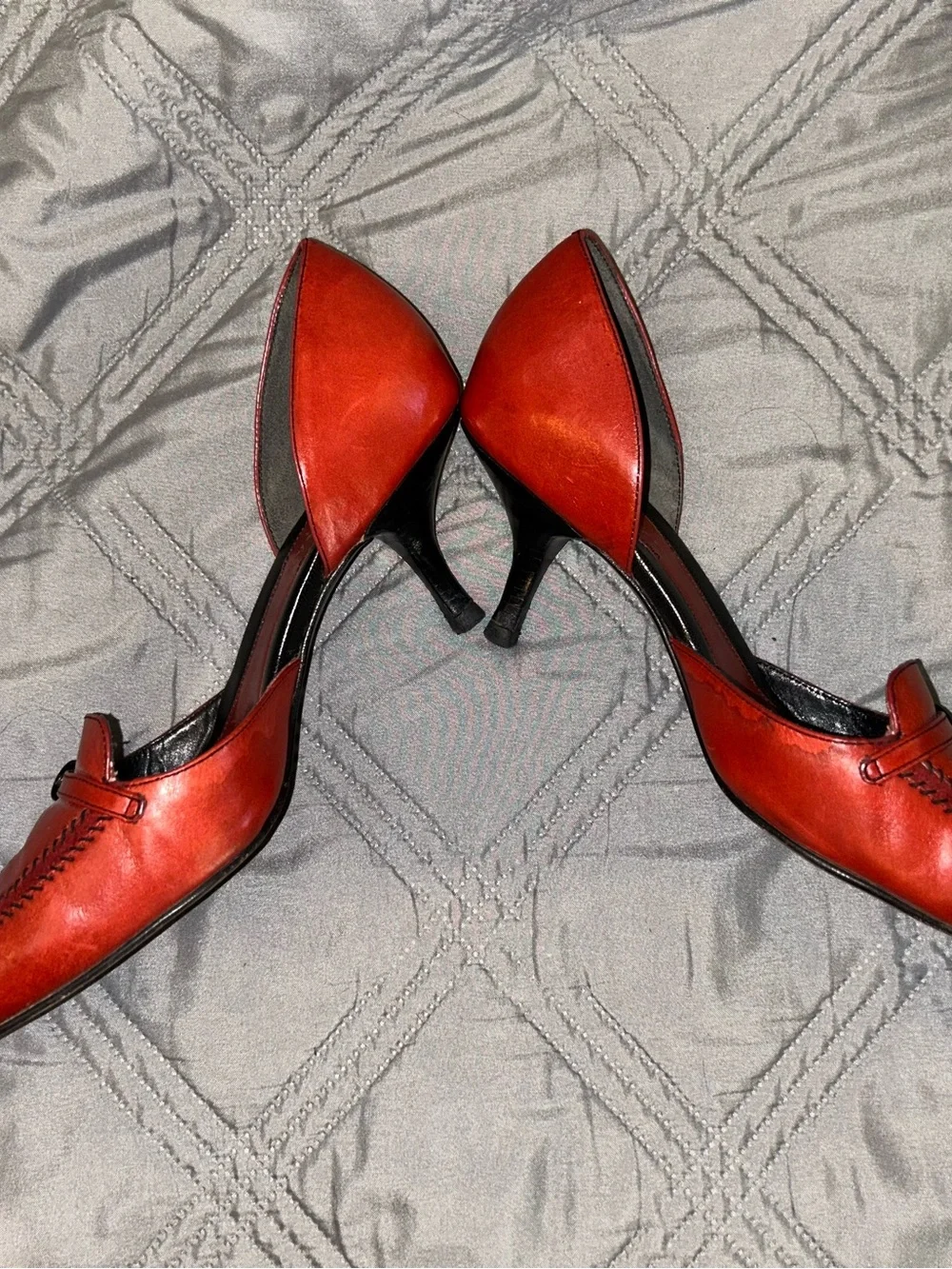 Cole Haan Red Pointed-Toe D'Orsay Pump with Loafer Strap